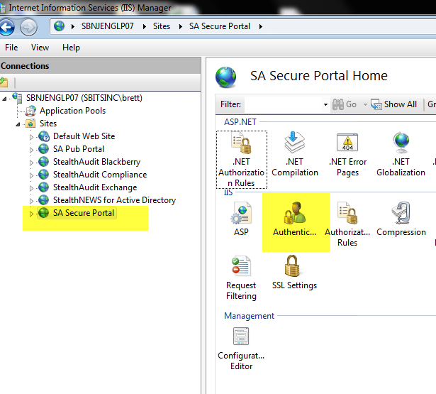 IIS Secure Portal