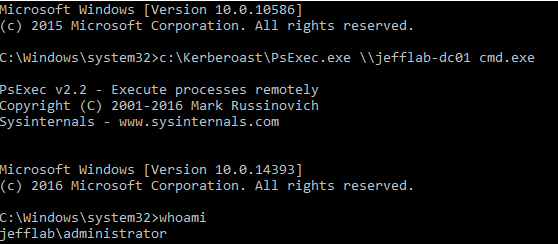 Using Mimikatz pass-the-ticket to load the ticket and PSExec to open a session on the DC where the user will be logged on as an admin due to the RID of 500
