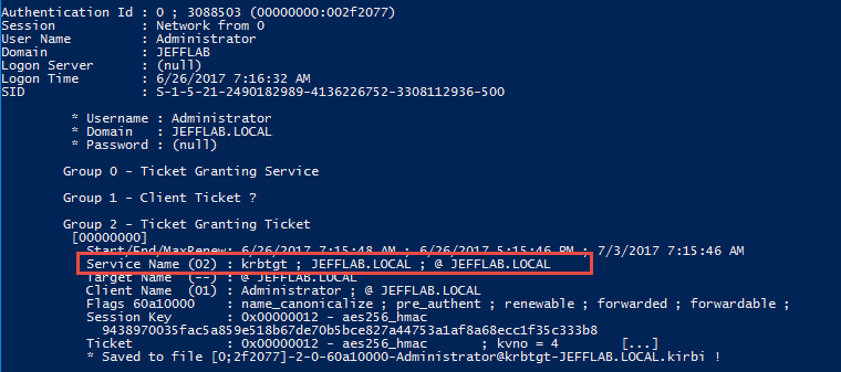 TGT ticket captured on a computer with unconstrained delegation enabled to use Kerberos::ptt command to pass-the-ticket and get Domain Admin rights