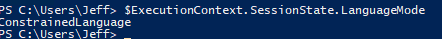 See the LanguageMode of PowerShell is set to Constrained Language mode, which is seen as ConstrainedLanguage