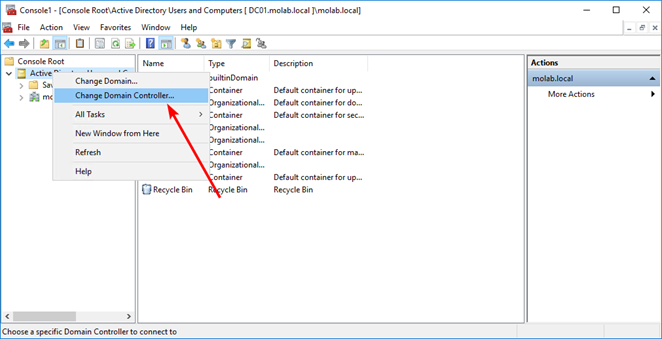 Change Active Directory Domain Controller
