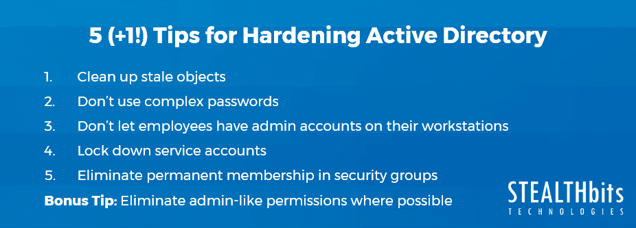 5 (+1!) Tips for Hardening Active Directory