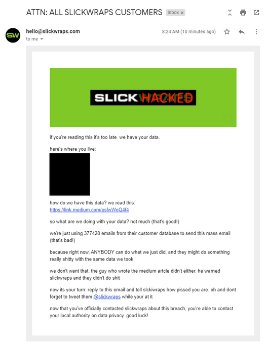 Slickwraps vulnerability notice